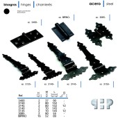 Петля карточная мебельная 3150-53 цвет старое серебро длина 152 мм
