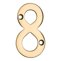 Номер на дверь цифра "8" глянцевая латунь длина 65 мм, модель 700200-7080179
