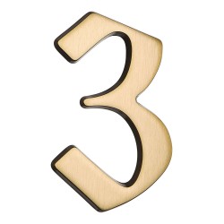 Номер на дверь цифра "3" античная латунь длина 120 мм, модель 700500-0030379