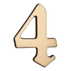 Номер на дверь цифра "4" античная латунь длина 120 мм, модель 700500-0040379