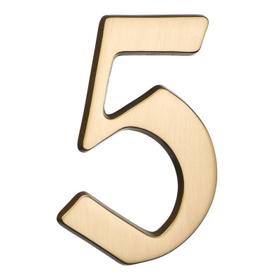 Номер на дверь цифра "5" античная латунь длина 120 мм, модель 700500-0050379