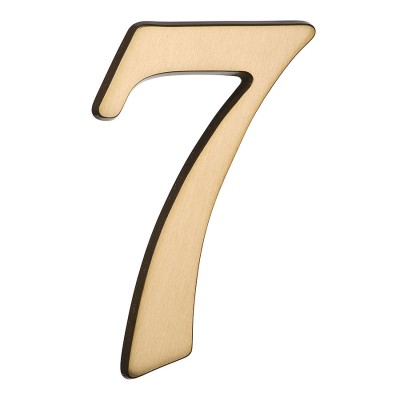 Номер на дверь цифра "7" античная латунь длина 120 мм, модель 700500-0070379