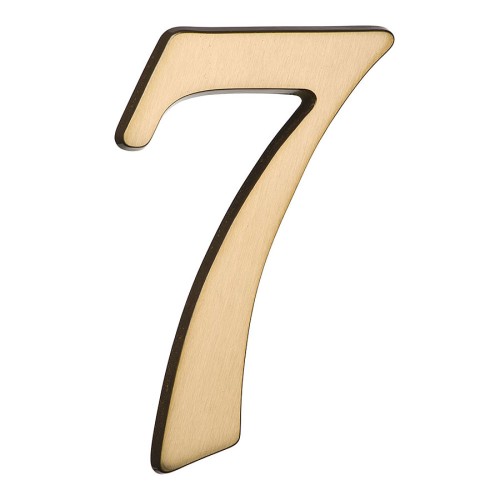 Номер на дверь цифра "7" античная латунь длина 120 мм, модель 700500-0070379