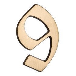 Номер на дверь цифра "9" античная латунь длина 120 мм, модель 700500-0090379