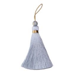 Декоративная кисть 9260 цвет PF310 голубой, отделка 3002, бусина Blue Gold Fusion длина 100 мм Декоративная кисть 9260 цвет PF310 голубой, отделка 3002, бусина Blue Gold Fusion длина 100 мм