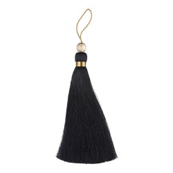 Декоративная кисть 9878 цвет №PF900 черный, отделка 3005, бусина тыква длина 150 мм Декоративная кисть 9878 цвет №PF900 черный, отделка 3005, бусина тыква длина 150 мм