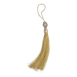 Декоративная кисть для ручек TASSEL-60-GOLD цвет золото, вставка глянцевое золото длина 150 мм 