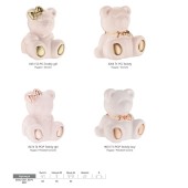 Ручка детская мишка 6220 T1P Teddy-S цвет розовая пудра, серебро ширина 65 мм