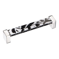 Ручка скоба 672NEX цвет черный, глянцевый хром длина 138 мм, крепление 128 мм