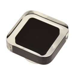 Ручка детская кнопка 697NE5 цвет глянцевый хром, черный пластик ширина 50 мм 