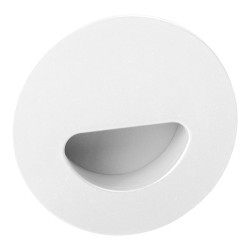 Ручка врезная 730BL цвет белый диаметр 80 мм, крепление 32 мм