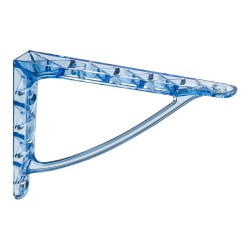 Полкодержатель CRISTALL-A OP.AZZURR цвет голубой прозрачный пластик, длина 120 мм, комплект 2 штуки