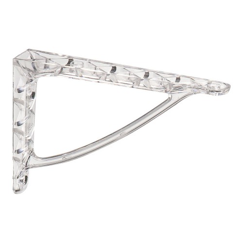 Полкодержатель CRISTALL-A TRANSPAR. цвет белый прозрачный пластик, длина 120 мм, комплект 2 штуки