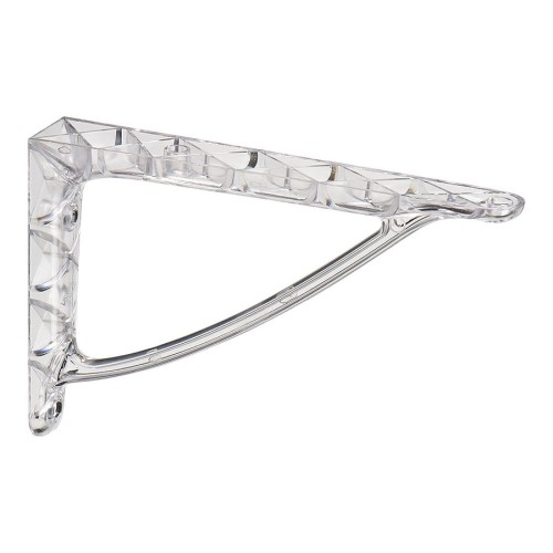 Полкодержатель CRISTALL-B TRANSPAR. цвет белый прозрачный пластик, длина 180 мм, комплект 2 штуки