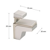 Полкодержатель GENIUS NIKEL SAT. цвет сатин-никель длина 75 мм, комплект 2 штуки