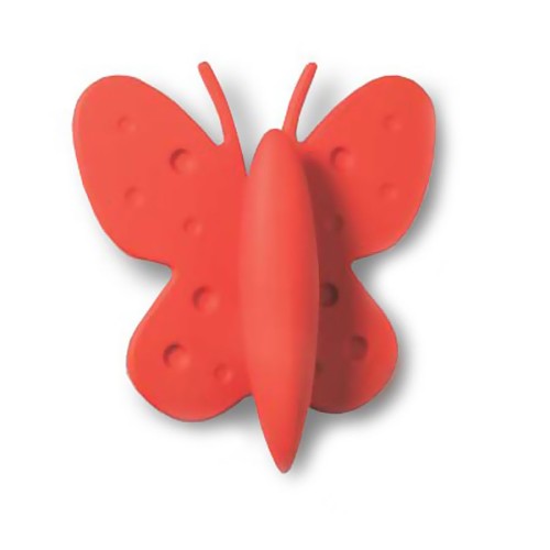 Ручка детская кнопка 453032ST09 бабочка цвет красный длина 80 мм Ручка детская кнопка 453032ST09 бабочка цвет красный длина 80 мм