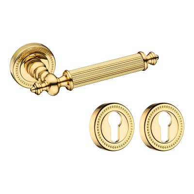 Дверная ручка 0212-003Y цвет глянцевое золото, накладка под замок Дверная ручка 0212-003Y цвет глянцевое золото, накладка под замок