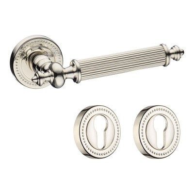 Дверная ручка 0212-016Y цвет глянцевый никель, накладка под замок 