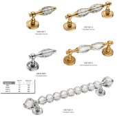 Дверная ручка скоба 10437-520-2 цвет глянцевый хром, черные кристаллы длина 240 мм