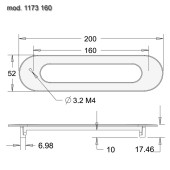 Дверная ручка врезная 1173 160MP08 цвет сатинированный никель длина 200 мм, крепление 160 мм 