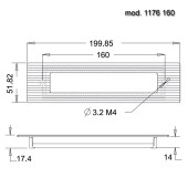 Дверная ручка врезная 1176 160MP02 цвет глянцевый хром длина 200 мм, крепление 160 мм 