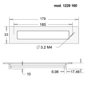Дверная ручка врезная 1229 160PC35 цвет матовое золото длина 179 мм, крепление 160 мм 