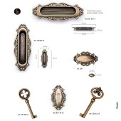 Дверная ручка врезная 15.100.96.12 цвет античная бронза длина 120 мм, крепление 96 мм 