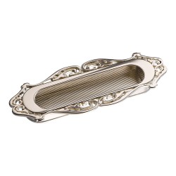 Дверная ручка врезная 15.101.96.15 цвет глянцевое серебро длина 125 мм, крепление 96 мм 