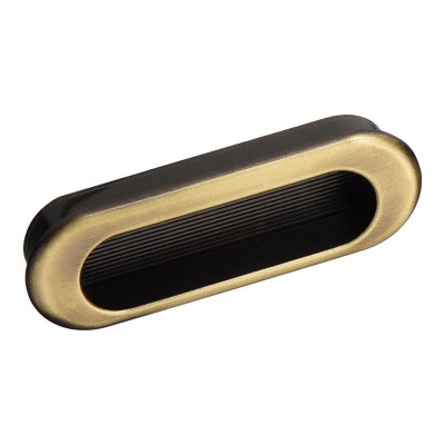 Дверная ручка врезная 15.113.75.04 цвет старая бронза длина 90 мм, крепление 75 мм 