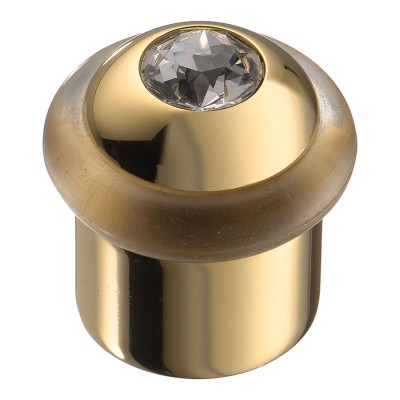 Дверной напольный стопор 15-4-003 цвет глянцевое золото, кристалл 