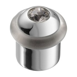 Дверной напольный стопор 15-4-005 цвет глянцевый хром, кристалл