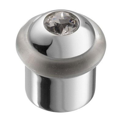 Дверной напольный стопор 15-4-005 цвет глянцевый хром, кристалл