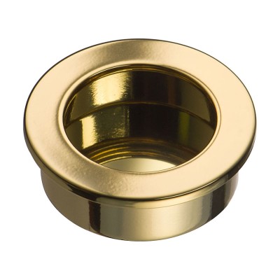 Дверная ручка врезная 3511-100 цвет глянцевое золото диаметр 40 мм