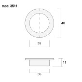 Дверная ручка врезная 3511-800 цвет матовый хром диаметр 40 мм Дверная ручка врезная 3511-800 цвет матовый хром диаметр 40 мм