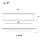 Дверная ручка врезная 3701-038 цвет никель длина 145 мм Дверная ручка врезная 3701-038 цвет никель длина 145 мм