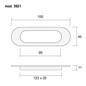 Дверная ручка врезная 3921-038 цвет никель длина 150 мм