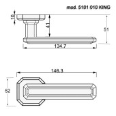 Дверная ручка рычажная 5101 010MP14 KING цвет старое серебро комплект 2 штуки