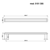 Дверная ручка скоба 5101 300MP02 цвет глянцевый хром длина 329 мм, крепление 300 мм