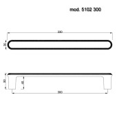 Дверная ручка скоба 5102 300MP02 цвет глянцевый хром длина 330 мм, крепление 300 мм
