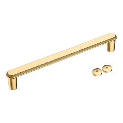 Дверная ручка скоба 5102 300MP11 цвет глянцевое золото длина 330 мм, крепление 300 мм