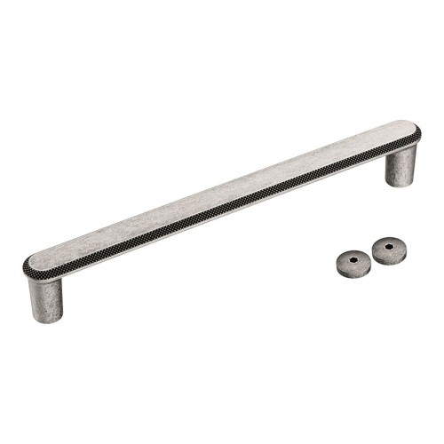 Дверная ручка скоба 5102 300MP14 цвет старое серебро длина 330 мм, крепление 300 мм