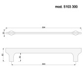 Дверная ручка скоба 5103 300MP08 цвет сатинированный никель длина 354 мм, крепление 300 мм 