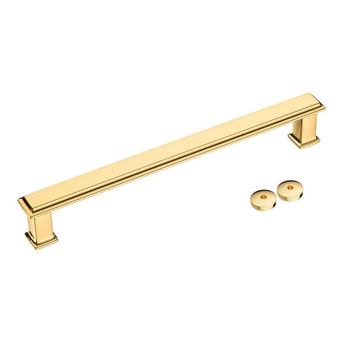 Дверная ручка скоба 5104 300MP11 цвет глянцевое золото длина 331 мм, крепление 300 мм