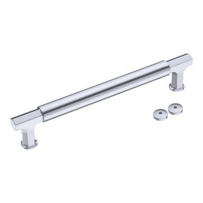 Дверная ручка скоба 5126 300MP19 цвет сатинированный хром длина 330 мм, крепление 300 мм