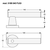 Дверная ручка рычажная 5188 040MP24 FUGI цвет черный комплект 2 штуки
