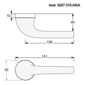 Дверная ручка рычажная 5227 010MP02 AIDA цвет глянцевый хром комплект 2 штуки