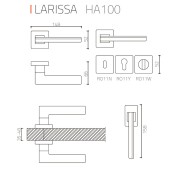 Дверная ручка HA100RO11 CB-CR/CB LARISSA цвет полированный, глянцевый хром 2 штуки