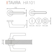 Дверная ручка HA101RO12 NB TAVIRA цвет никель 2 штуки