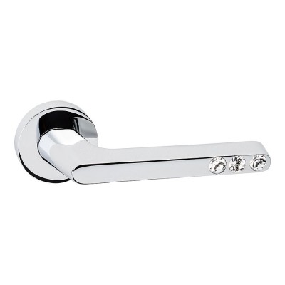 Дверная ручка HA102RO12 CR SUETTO цвет глянцевый хром, кристаллы Swarovski 2 штуки