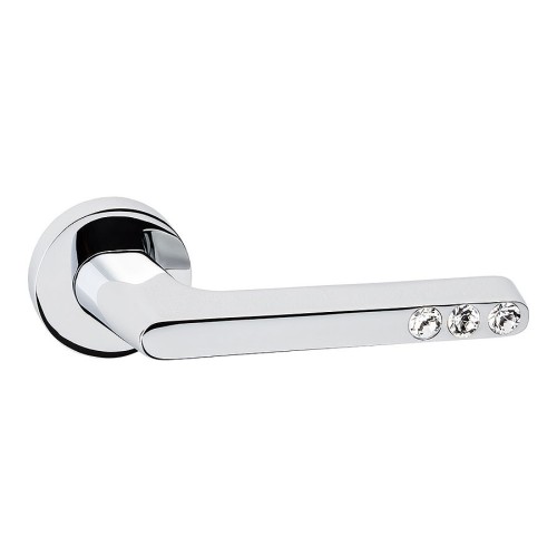 Дверная ручка HA102RO12 CR SUETTO цвет глянцевый хром, кристаллы Swarovski 2 штуки